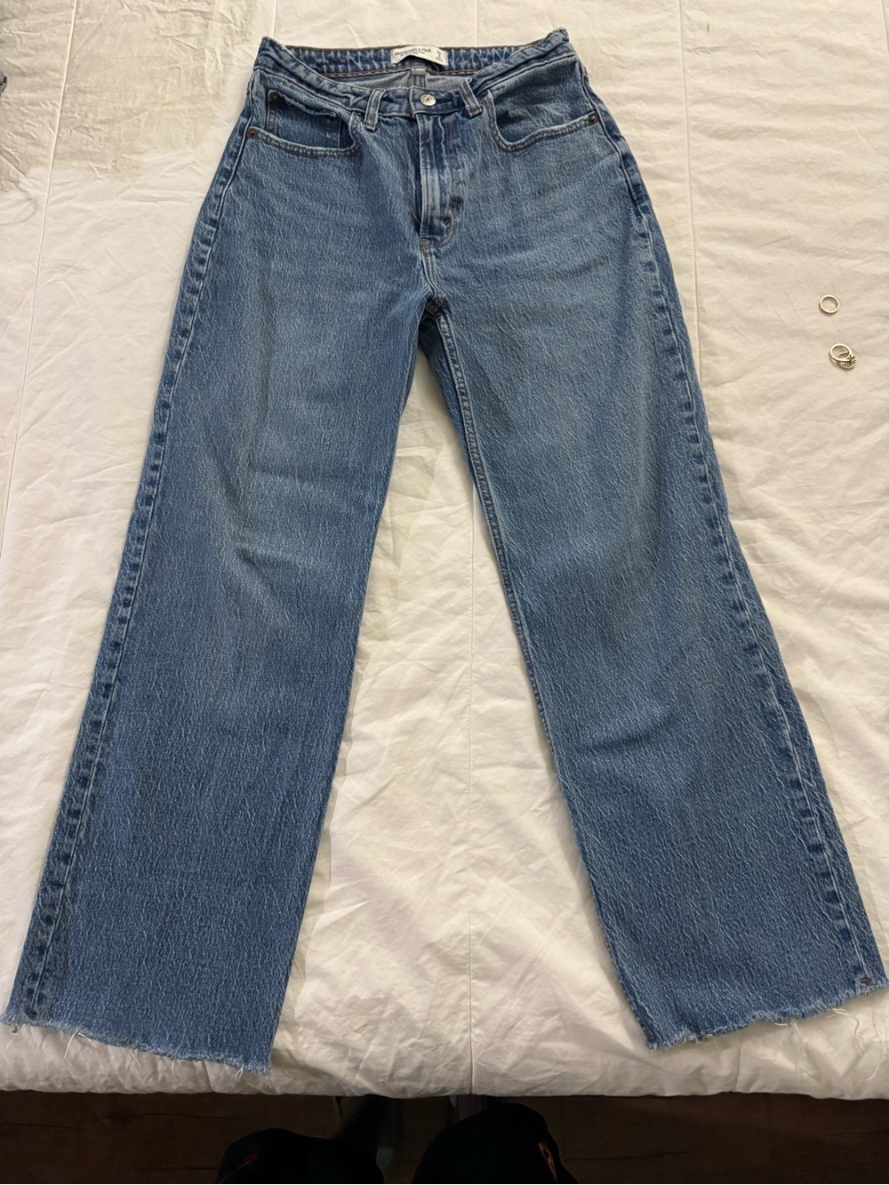 Abercrombie & Fitch Medium Blue Wide-Leg Jeans